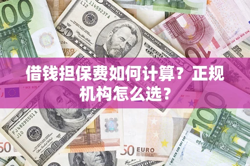 武汉借钱担保费如何计算？正规机构怎么选？