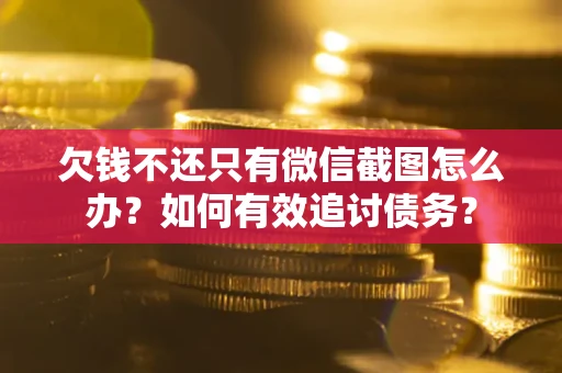 武汉欠钱不还只有微信截图怎么办？如何有效追讨债务？